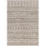 Livabliss Eagean EAG2347 Black White Area Rug 6 ft. 7 in. Round