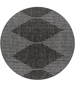 Livabliss Eagean EAG2348 Charcoal Cream Area Rug 6 ft. 7 in. Round