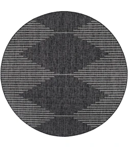 Livabliss Eagean EAG2348 Charcoal Cream Area Rug 7 ft. 10 in. Round