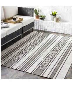Livabliss Eagean EAG2352 Black White Area Rug 5 ft. 3 in. Round