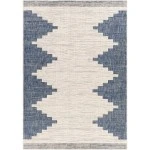 Livabliss Eagean EAG2355 Bright Blue White Area Rug 6 ft. 7 in. Round