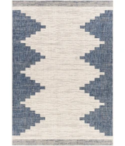 Livabliss Eagean EAG2355 Bright Blue White Area Rug 6 ft. 7 in. Square