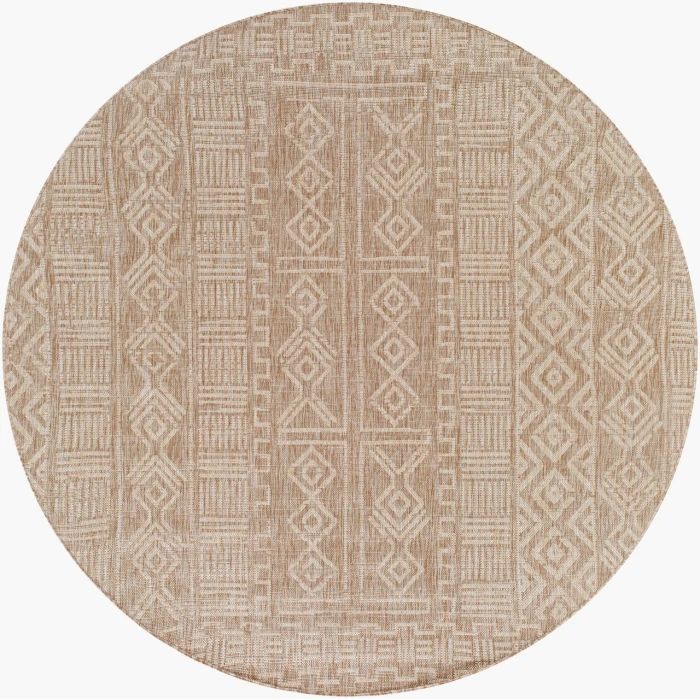 LIVABLISS Eagean Light Beige EAG-2412 6ft.7in. x 6ft.7in. Round Rug