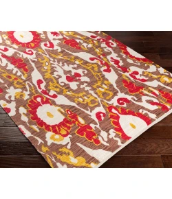 Surya Elaine ELI3096 Camel Bright Red Area Rug 8 ft. X 11 ft. Rectangle