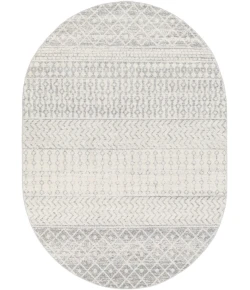 Livabliss Elaziz ELZ2308 Light Gray Medium Gray Area Rug 5 ft. X 8 ft. Oval