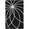 Livabliss Forum FM7072 Black Cream Area Rug 6 ft. X 9 ft. Kidney