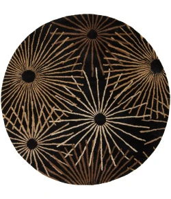 Livabliss Forum FM7090 Black Dark Brown Area Rug 6 ft. Round