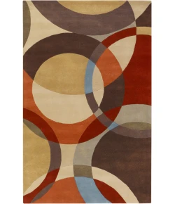 Livabliss Forum FM7108 Tan Dark Brown Area Rug 8 ft. X 10 ft. Kidney