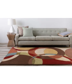 Livabliss Forum FM7108 Tan Dark Brown Area Rug 9 ft. 9 in. Round