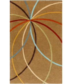 Livabliss Forum FM7140 Tan Dark Brown Area Rug 6 ft. X 9 ft. Rectangle