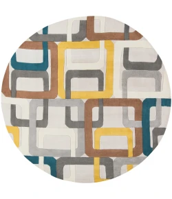 Surya Forum FM7159 Dark Green Medium Gray Area Rug 8 ft. Round