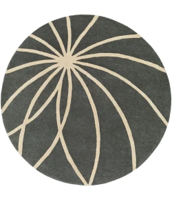Surya Forum FM7173 Charcoal Cream Area Rug 9 ft. 9 in. Round