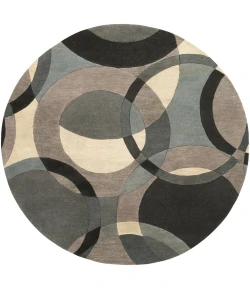 Livabliss Forum FM7193 Khaki Denim Area Rug 6 ft. Round