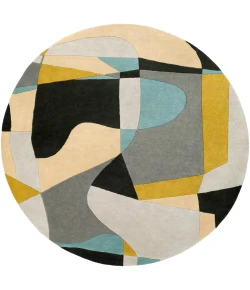 Livabliss Forum FM7194 Olive Teal Area Rug 6 ft. Round
