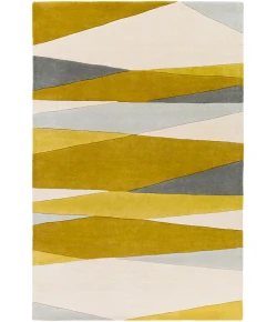 Livabliss Forum FM7203 Cream Lime Area Rug 6 ft. X 9 ft. Kidney