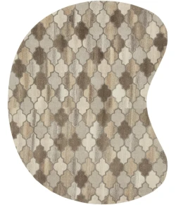 Livabliss Forum FM7208 Dark Brown Charcoal Area Rug 8 ft. X 10 ft. Kidney
