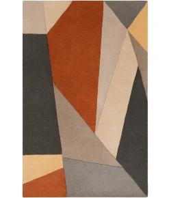 Livabliss Forum FM7224 Burnt Orange Charcoal Area Rug 10 ft. X 14 ft. Rectangle