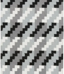Surya Frontier FT133 Black Medium Gray Area Rug 2 ft. 6 in. X 8 ft. Runner