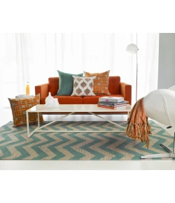 Surya Frontier FT454 Teal Ivory Area Rug 2 ft. X 3 ft. Rectangle