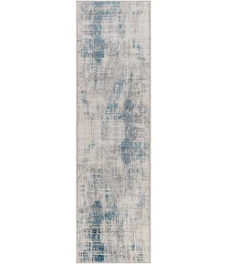 Livabliss Firenze FZE2308 Teal Charcoal Area Rug 2 ft. X 7 ft. Runner