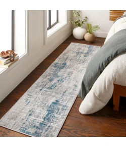 Livabliss Firenze FZE2308 Teal Charcoal Area Rug 2 ft. X 7 ft. Runner