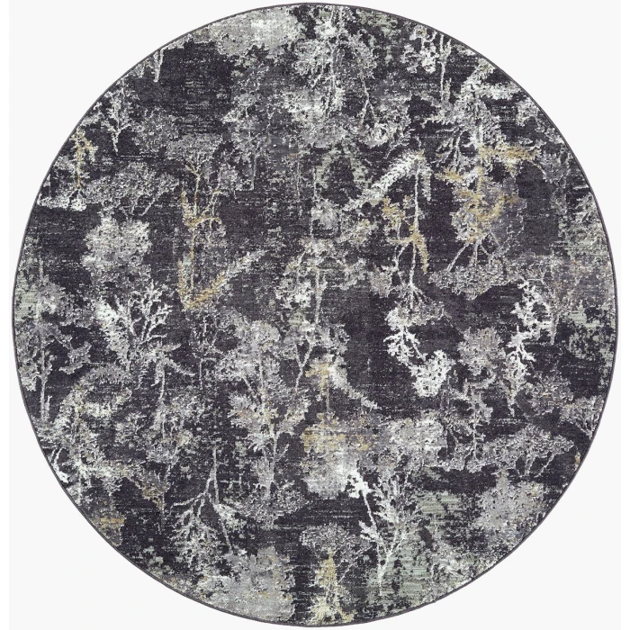 Livabliss Gakko Black GKK-2300 5 ft. 3 in. X 5 ft. 3 in. Round Rug