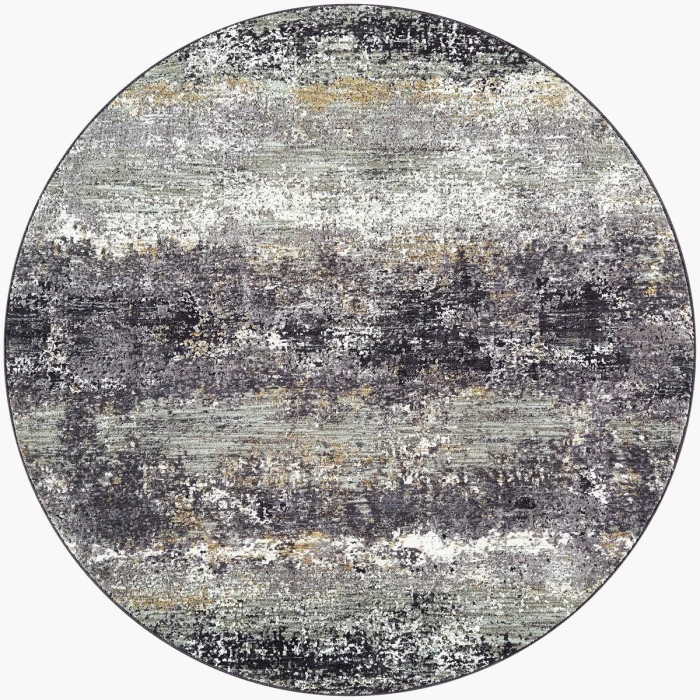 Livabliss Gakko Medium Gray GKK-2305 6 ft. 7 in. X 6 ft. 7 in. Round Rug