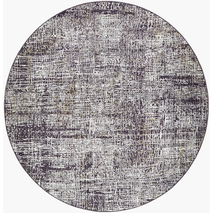 Livabliss Gakko Black GKK-2307 5 ft. 3 in. X 5 ft. 3 in. Round Rug