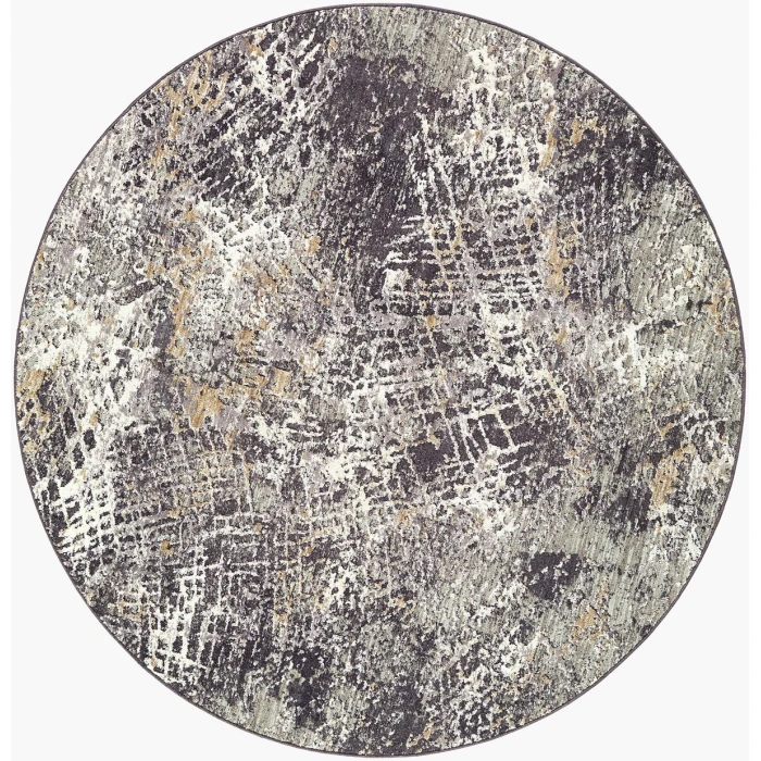 Livabliss Gakko Medium Gray GKK-2310 5 ft. 3 in. X 5 ft. 3 in. Round Rug