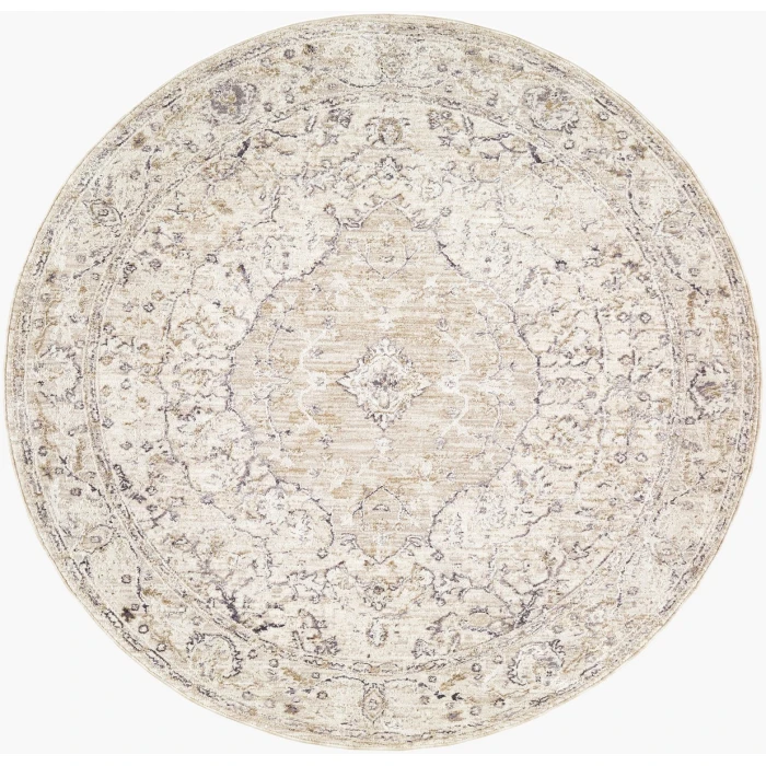 Livabliss Gakko Charcoal GKK-2312 7 ft. 10 in. X 7 ft. 10 in. Round Rug