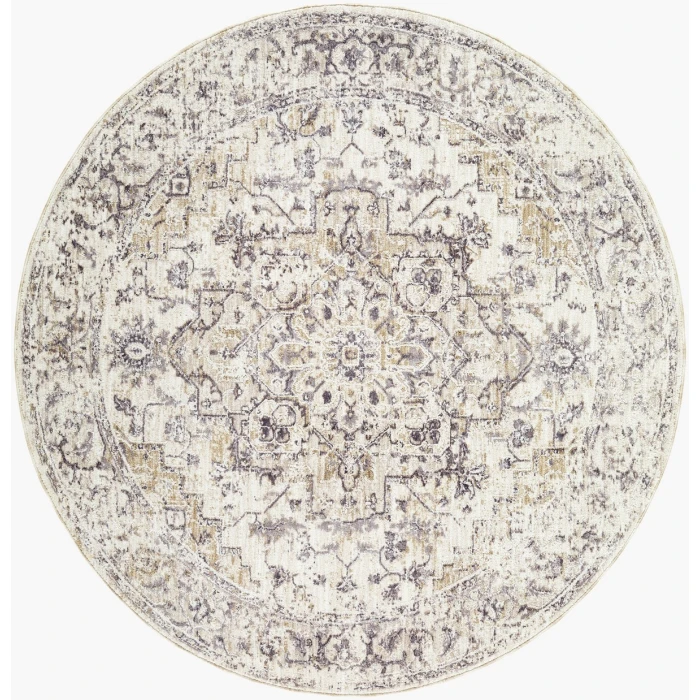 Livabliss Gakko Cream GKK-2314 7 ft. 10 in. X 7 ft. 10 in. Round Rug