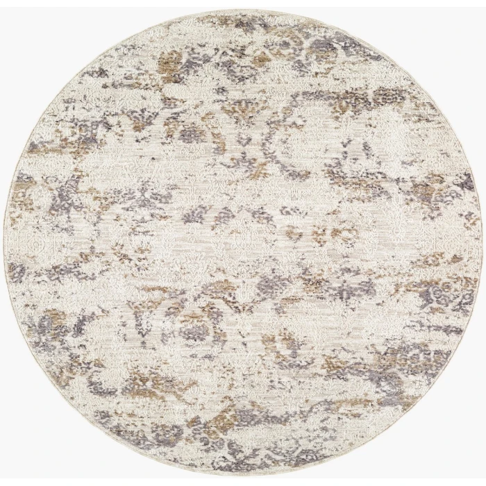 Livabliss Gakko Charcoal GKK-2317 5 ft. 3 in. X 5 ft. 3 in. Round Rug