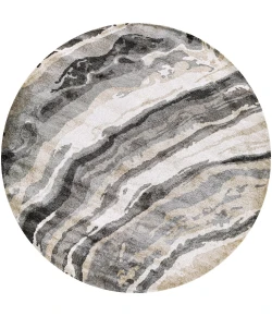 Surya Gemini GMN4034 Charcoal Medium Gray Area Rug 8 ft. Round