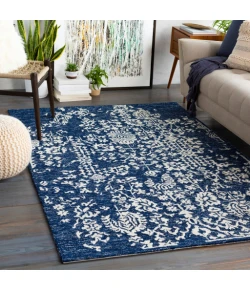 Livabliss Granada GND2311 Dark Blue Denim Area Rug 6 ft. Round