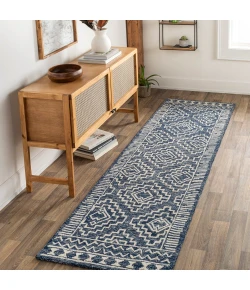 Livabliss Granada GND2322 Navy Light Blue Area Rug 2 ft. 6 in. X 10 ft. Runner