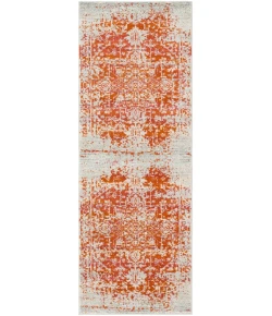 Livabliss Harput HAP1019 Burnt Orange Light Gray Area Rug 2 ft. 7 in. X 7 ft. 3 in. Runner