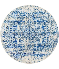 Livabliss Harput HAP1021 Dark Blue Light Gray Area Rug 5 ft. 3 in. Round