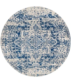 Livabliss Harput HAP1021 Dark Blue Light Gray Area Rug 7 ft. 10 in. Round