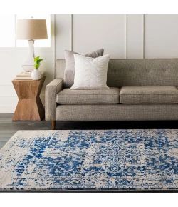 Livabliss Harput HAP1021 Dark Blue Light Gray Area Rug 2 ft. 7 in. X 18 ft. Runner