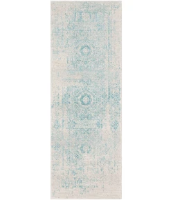 Livabliss Harput HAP1026 Teal Light Gray Area Rug 2 ft. 7 in. X 7 ft. 3 in. Runner