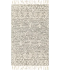 Livabliss Hemingway HMG2301 Ivory Black Area Rug 3 ft. Round Round