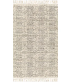 Livabliss Hemingway HMG2310 Ivory Black Area Rug 3 ft. Round Round