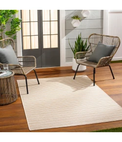 Livabliss Hampton HPT2309 Light Grey Beige Area Rug 7 ft. 7 in. Round Round