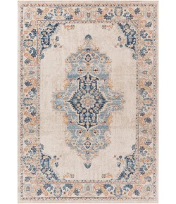 Livabliss Huntington Beach HTB2315 Oatmeal Aqua Area Rug 5 ft. 3 in. X 7 ft. Rectangle