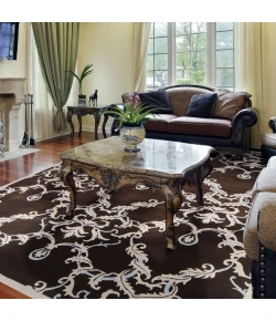 Surya Mugal IN8214 Brown Pale Blue Ivory Area Rug 5 ft. X 8 ft. Rectangle