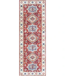 Livabliss Iris IRS2307 Burgandy Ivory Area Rug 2 ft. 7 in. X 7 ft. 7 in. Runner