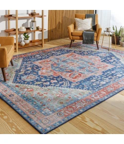 Livabliss Iris IRS2312 Navy Peach Area Rug 2 ft. 3 in. X 3 ft. 9 in. Rectangle