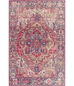 Livabliss Iris IRS2357 Burgundy Dark Blue Area Rug 2 ft. 6 in. X 7 ft. 6 in. Runner