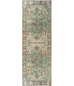 Livabliss Iris IRS2361 Dark Green Dark Blue Area Rug 2 ft. 6 in. X 7 ft. 6 in. Runner