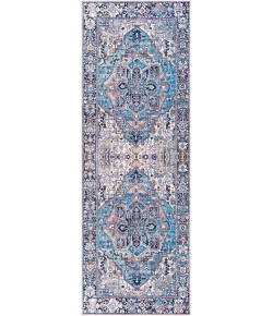 Livabliss Iris IRS2362 Denim Dark Blue Area Rug 2 ft. 6 in. X 7 ft. 6 in. Runner